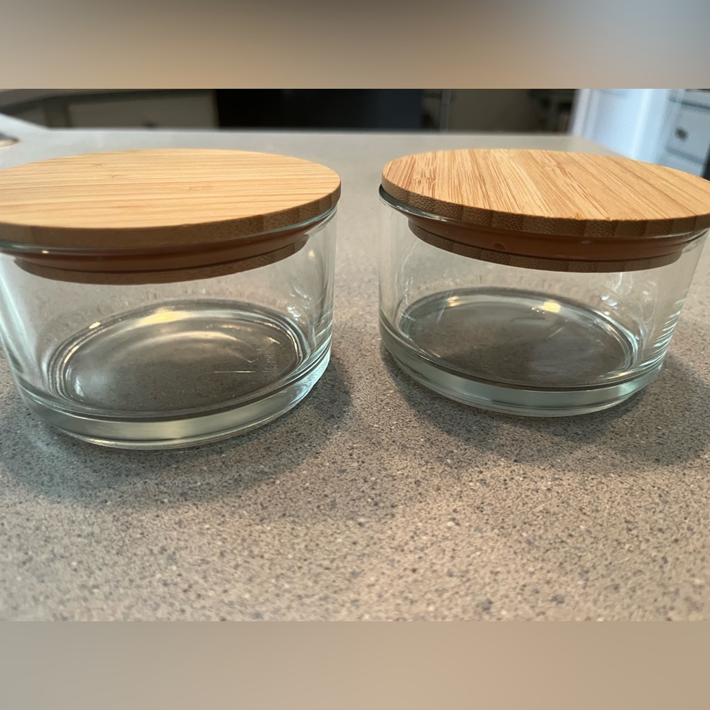 Set of two New stacking Material Kitchen canisters Fabfitfun